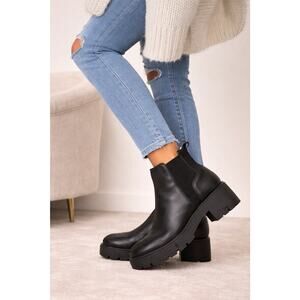 ALDO Black Chunky Chelsea Boots Size 10 | Platform Lug Sole Ankle Boot